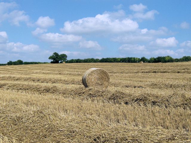 A lone roll of straw among the stubble... © Chris Reynolds :: Geograph ...