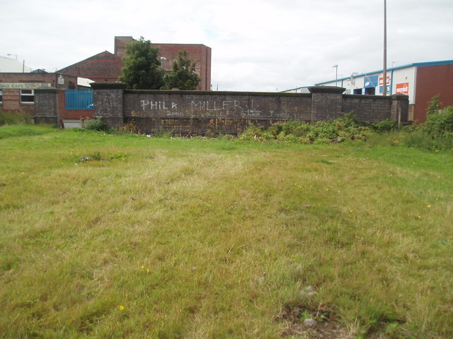 A section of the now filled-in goods railway line, Irlam Road, Bootle.