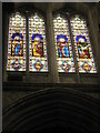 Beautiful stained glass window within St Laurence, Ludlow