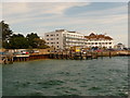 Sandbanks: seafront buildings from the water