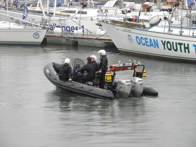 P.S.N.I. patrol boat on duty during the Tall Ships Event Belfast 2009