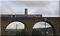 Train crossing the Burnley Viaduct