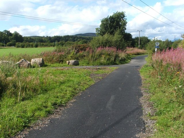 Junction of track and cycle path