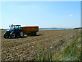 Field with tractor and trailer, near Stoford