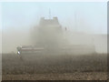 Combine in action, near Stoford