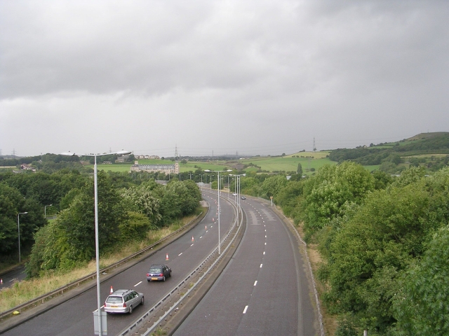 View of the A629 (Calderdale Way) from Footbridge