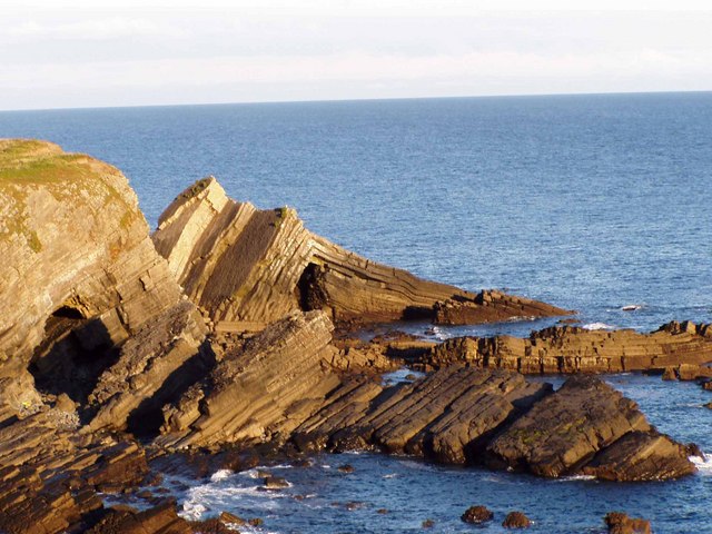 Folded strata, Pen-y-Holt Bay, S. Pembrokeshire.