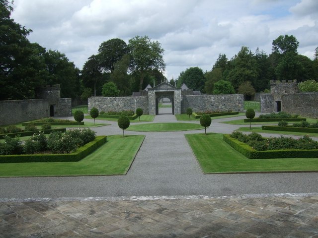 Restored gardens at Portumna Castle