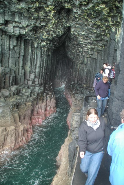 Tourists inside Fingal's Cave, Staffa