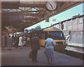 Platform 3 at Newport station, with high-speed train