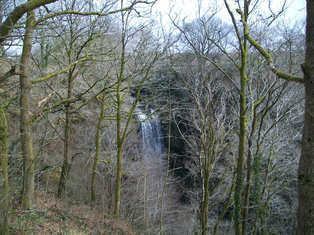 Henrhyd Falls from the path down from the car park
