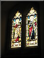 SP4535 : Stained glass window in the chancel at St John the Evangelist, Milton by Basher Eyre