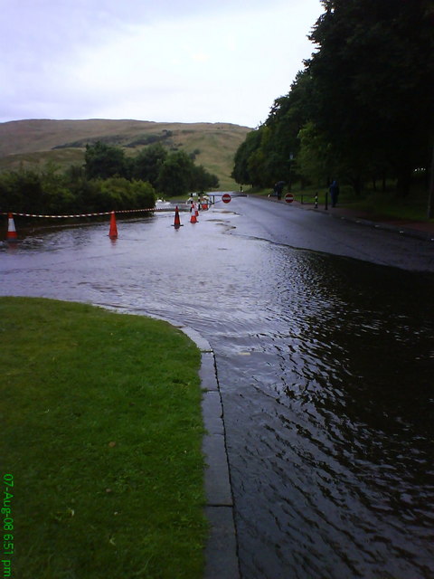 Flood water from St Margaret's Loch