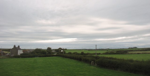 The hamlet of Glanrafon from the railway line