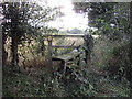 Stile on footpath to Kedington Hill