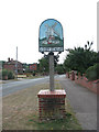 TG3201 : Ashby St Mary - village sign by Evelyn Simak