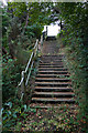 Seldom-used steps rising to the A31