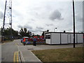 View across the sidings to the buses