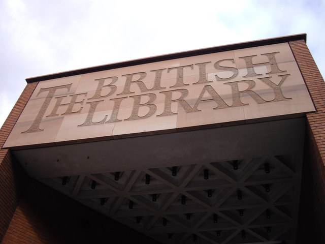 Sign above the entrance to the British Library