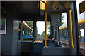 Interior of Metro carriage, looking towards the front