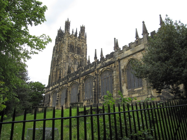 The south side of St Giles, Wrexham