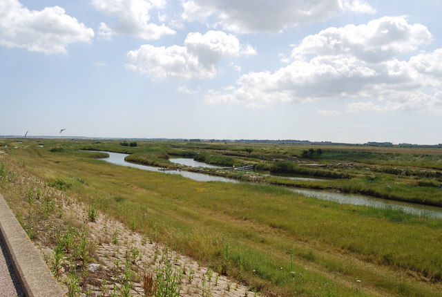 Shellfish hatching ponds near Reculver © N Chadwick :: Geograph Britain ...