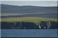 HU5491 : Cliffs beside Point of the Gunnald, Hascosay by Mike Pennington
