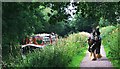 Horse-drawn canal boat on the Grand Western Canal