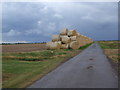 Bale stack off Newlands Lane