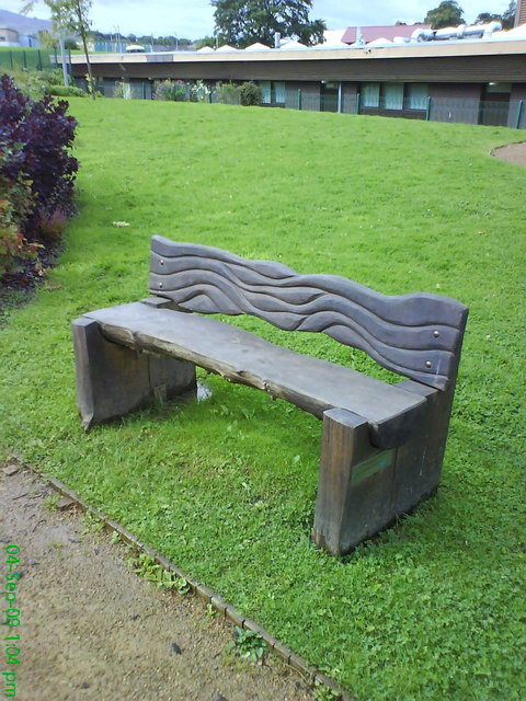 Carved Wooden Bench, Gracemount High School