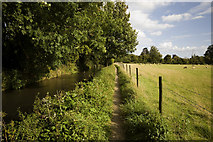 SP1620 : Footpath alongside River Windrush in Bourton-on-the-Water by Christopher Hill