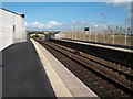 View north along Platform 1 at the northern end of Newry Station