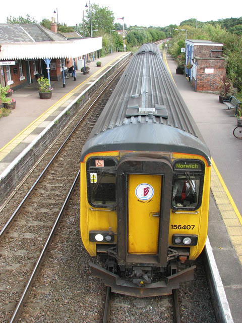 Acle railway station - Norwich-bound 156407