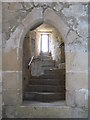 NZ0878 : Belsay Castle - spiral staircase by Mike Quinn