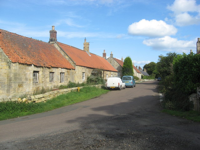 Terraced cottages in Guyzance main street