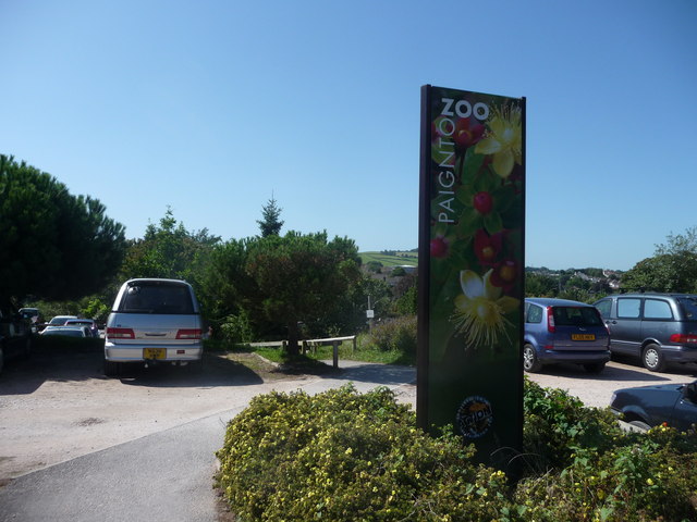 Paignton : Paignton Zoo Car Park & Sign © Lewis Clarke :: Geograph ...