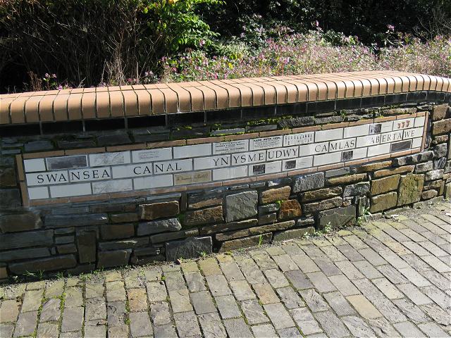 Commemorative wall on Swansea Canal... © Nigel Davies cc-by-sa/2.0 ...