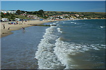 SZ0379 : Beach in Swanage Bay (2) by Peter Trimming