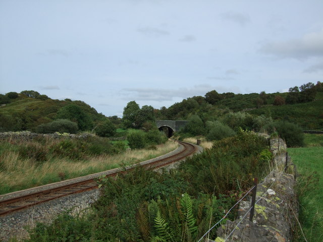 Railway track at Roman Bridge (Pont Rufeinig) to A470 road bridge