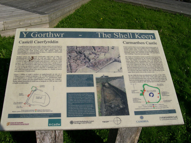 Plaque "The Shell Keep" Carmarthen Castle