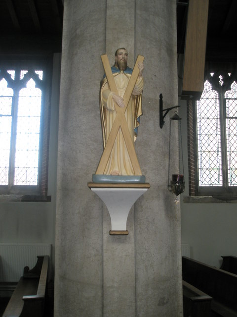 Statue of St Andrew within St James, Milton