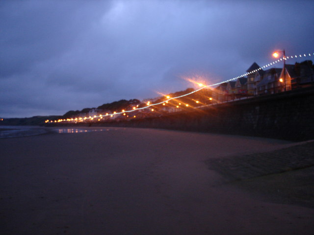 Filey promenade at dusk