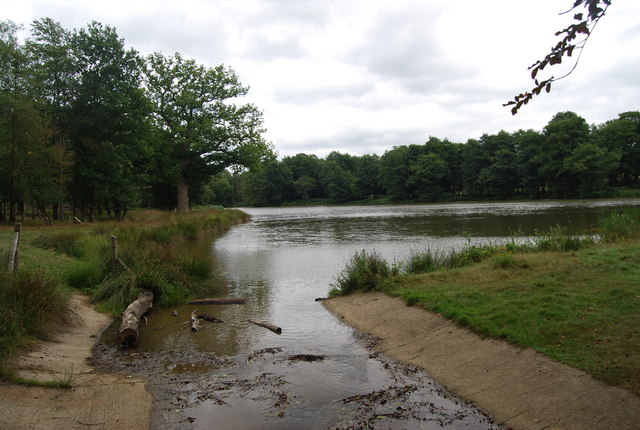 Outlet to a small lake on the edge of Eridge Park