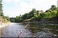 NJ2845 : Salmon angler's view of "Smithy's" pool on the Spey by Des Colhoun