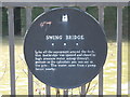 Plaque re the swing bridge at the entrance to Greenland Dock