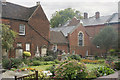 Garden with gravestones, Bunyan Meeting Free Church, Bedford