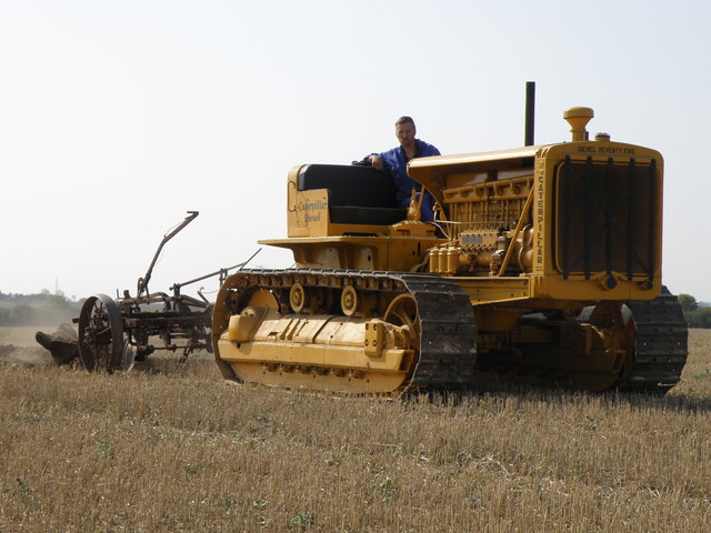 Caterpillar Seventy Five crawler tractor ploughing