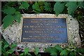 Plaque in Crescent Garden relating to the fountain