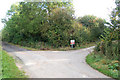 Entrance to Potash Farm (right) from unclassified road (left)