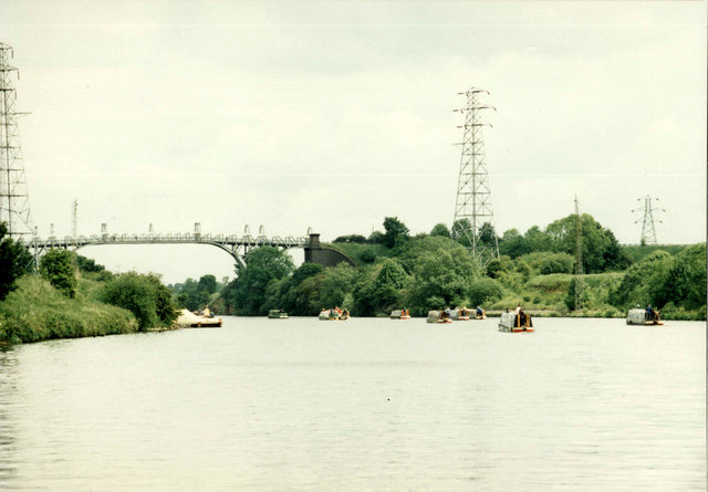 On the Manchester Ship Canal, approaching Warburton Bridge from Warrington